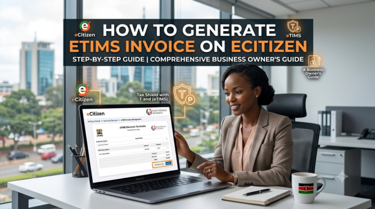 how to generate eTIMS invoice on eCitizen